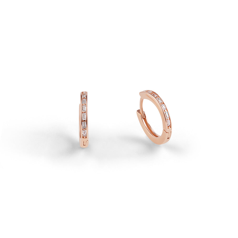 Classic Baguette mini hoops
