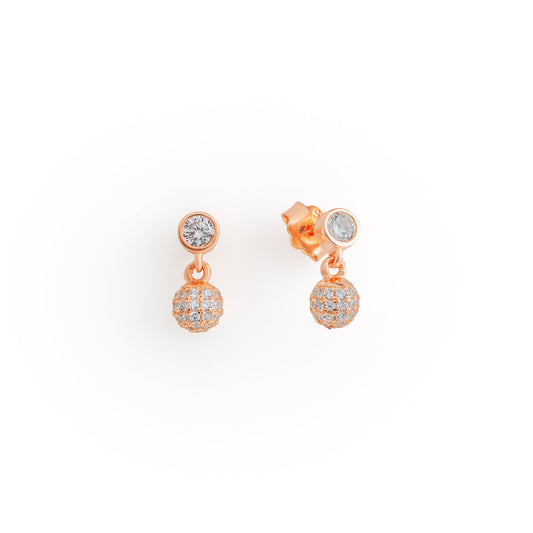 Disco ball mini drop earrings