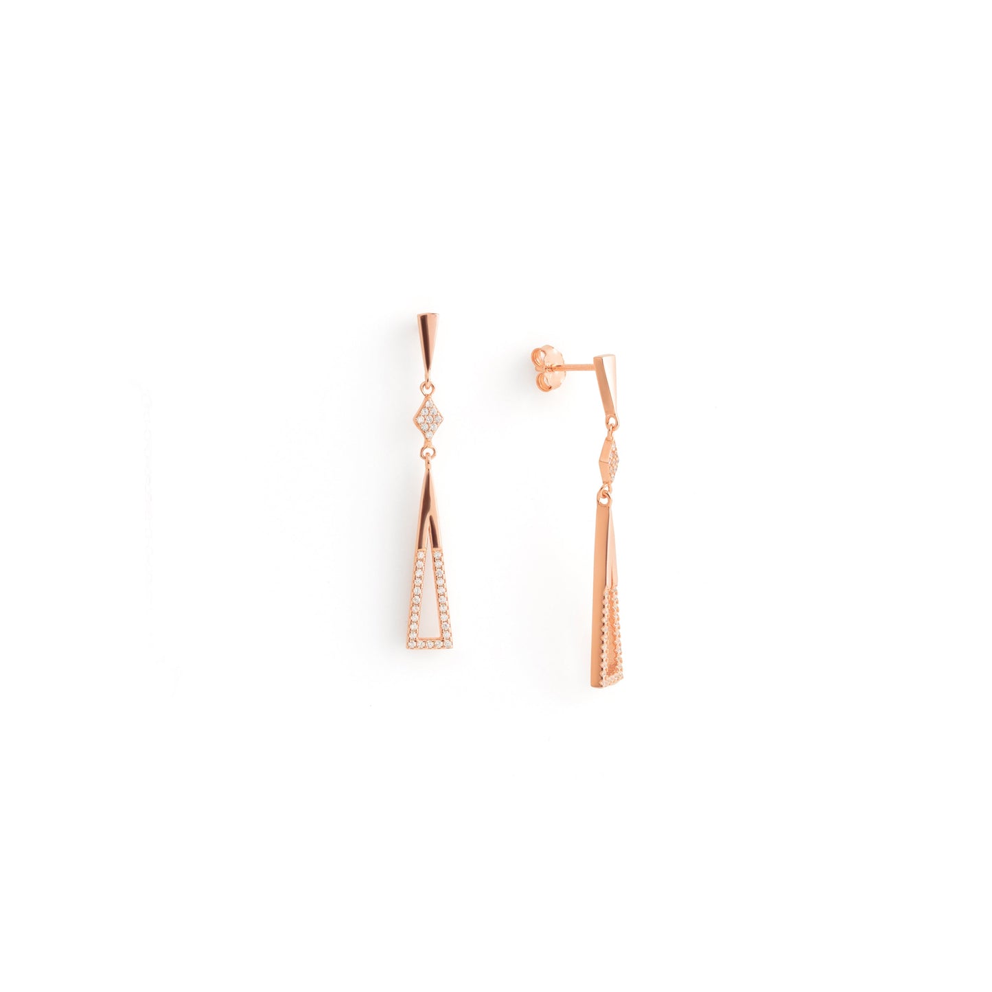 Triangle dangle earrings