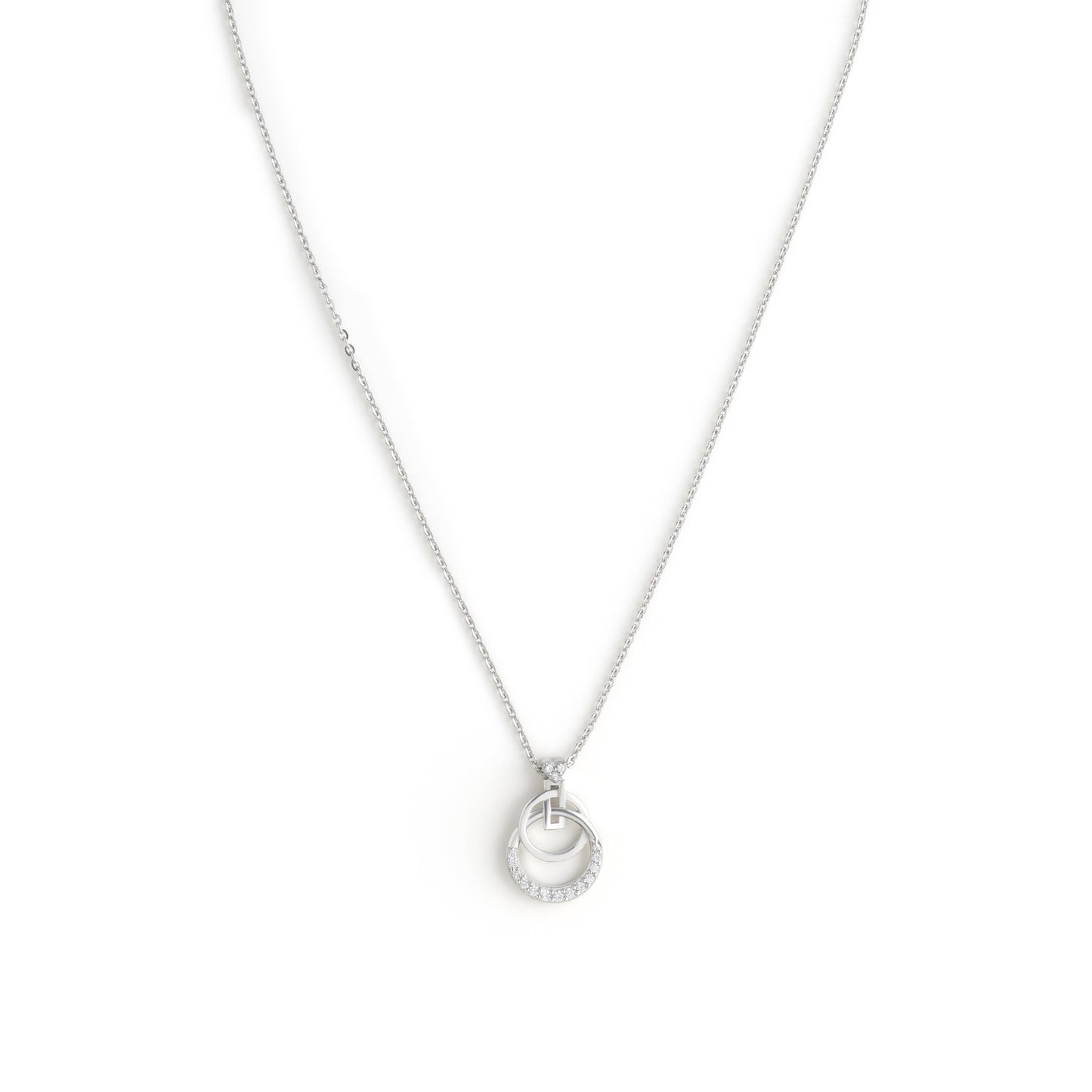 Double Ring Pendant Necklace