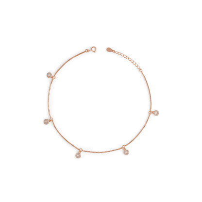 Ring Charm Cz Anklet