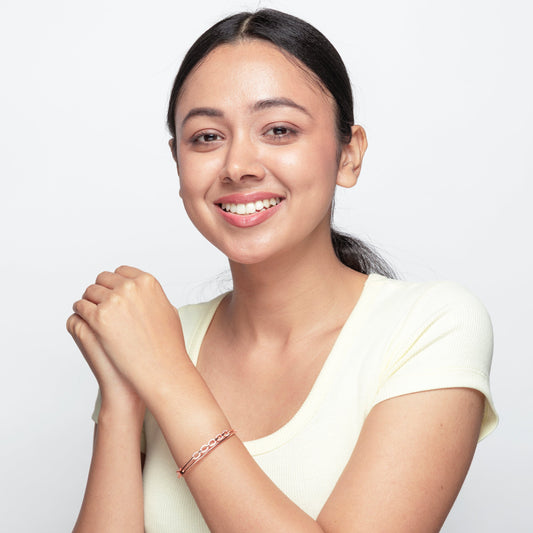 CZ Link Oval Bangle