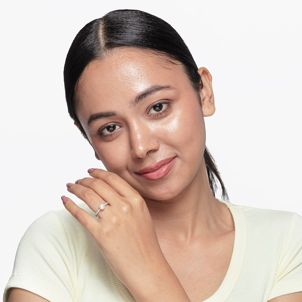 Pearl CZ Ring