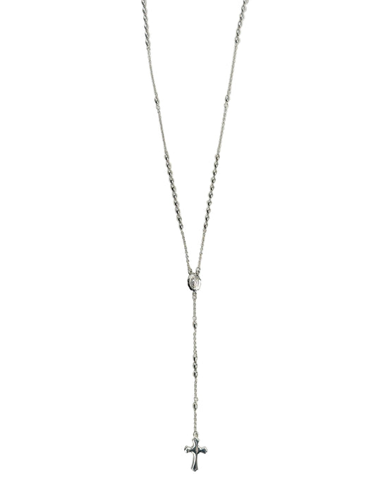 Plain cross oval beads rosary chain